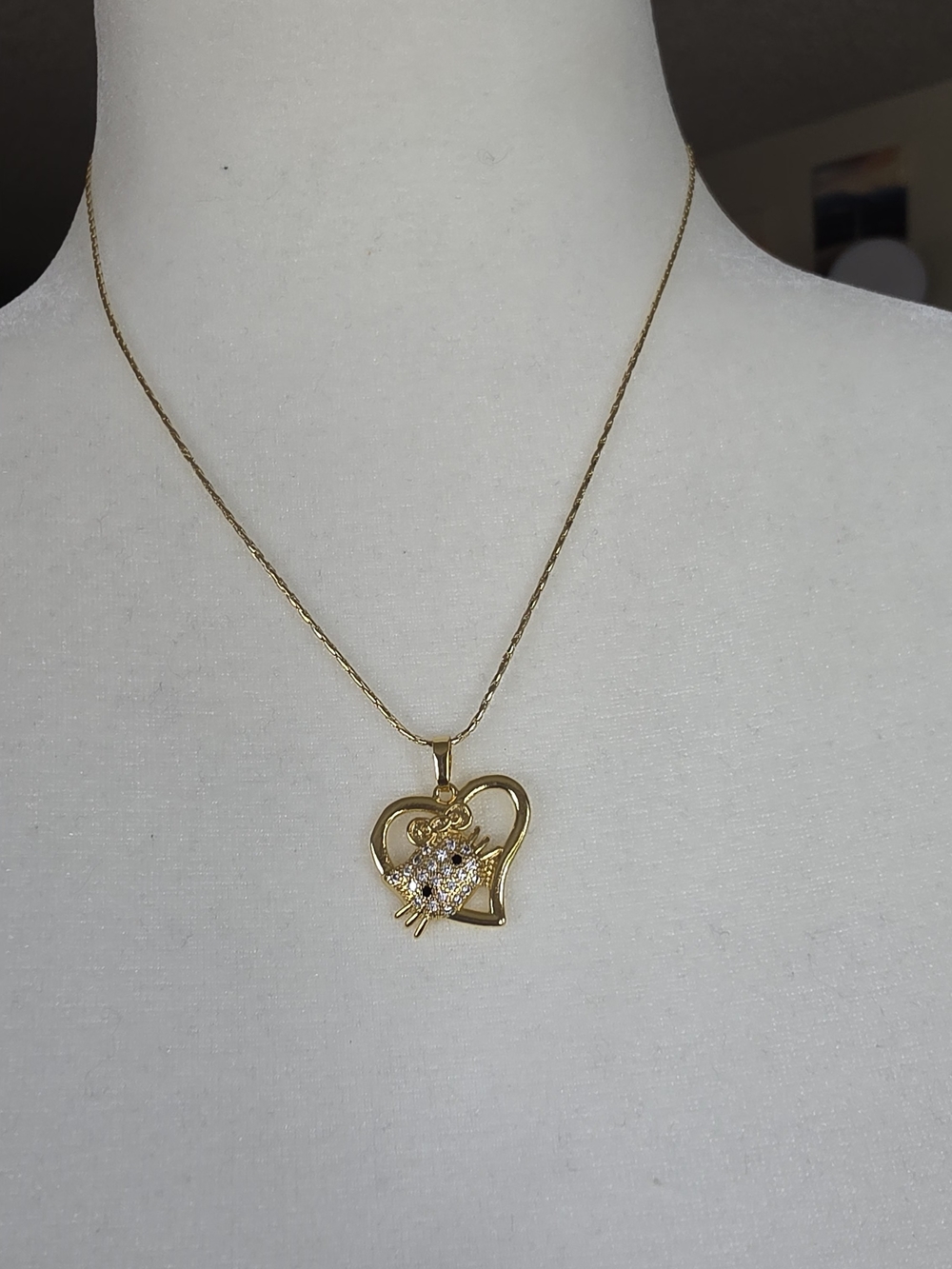 Cadena Con Dije Hello Kitty Oro Laminado 14k